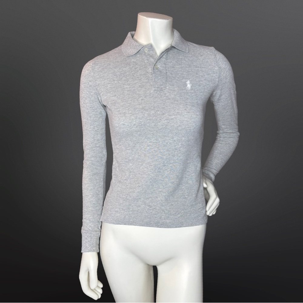 Ralph Lauren Light Gray Long Sleeve Polo